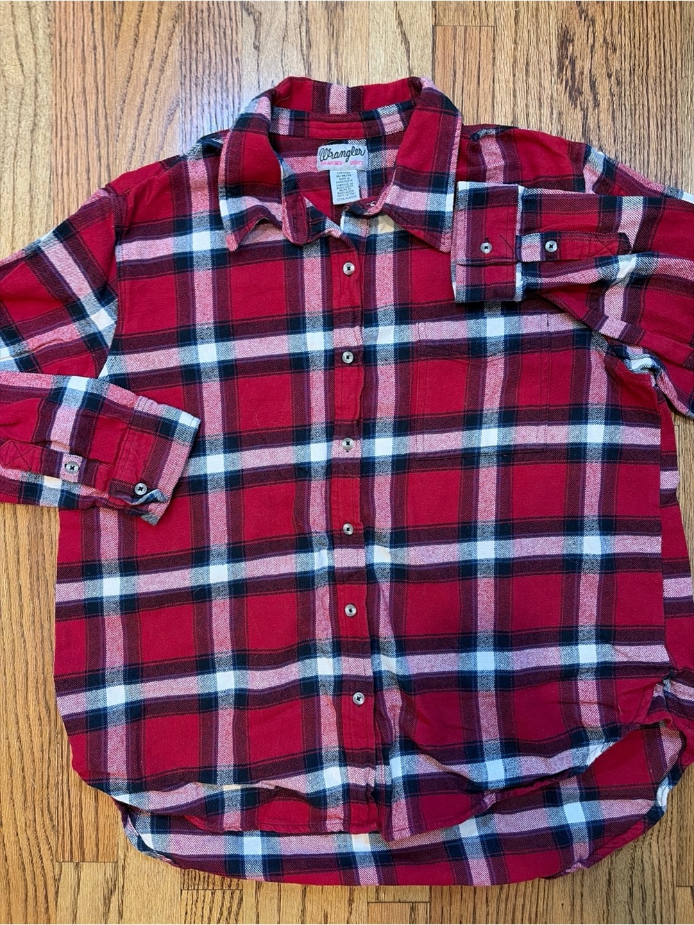 Wrangler Wrancher Flannel Plaid Shirt Women M Cowgirl Western Cottagecore Grunge